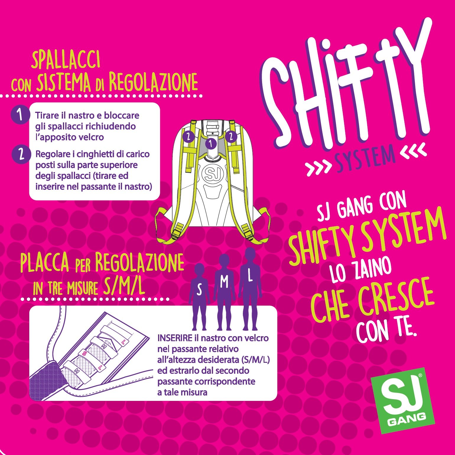 SJ Gang Zaino scuola sdoppiabile HIGH TECH + Easy Trolley - Viola Rosa - INNOVATIVO sistema regolazione schienale - 28 LT elementari e medie 3