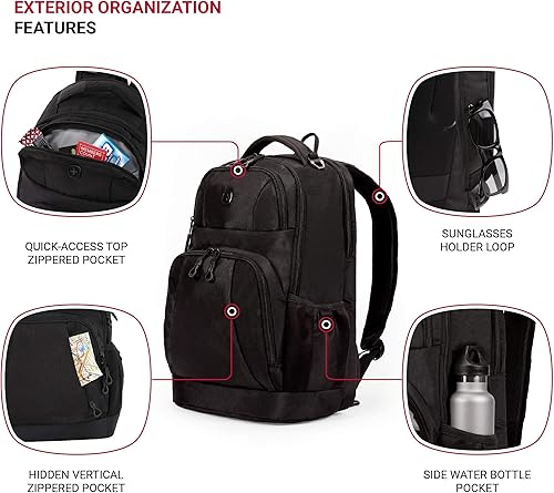 Miniatura 3 de SwissGear 5698 - Mochila para laptop, color negro, 17 pulgadas, Negro, 17-Inch, Mochila para portátil 5698