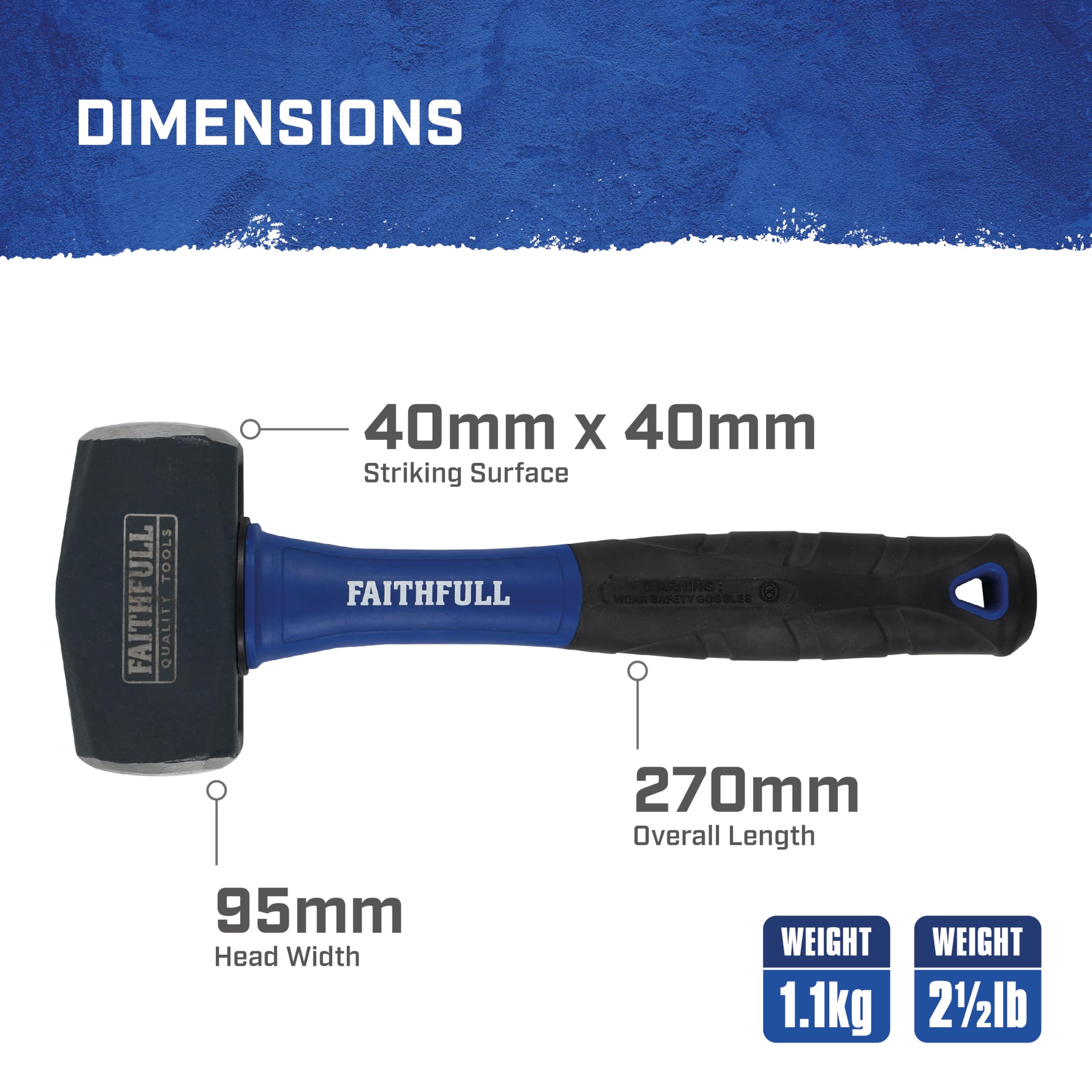 Faithfull - Mazza in fibra di vetro, peso: 1,13 kg