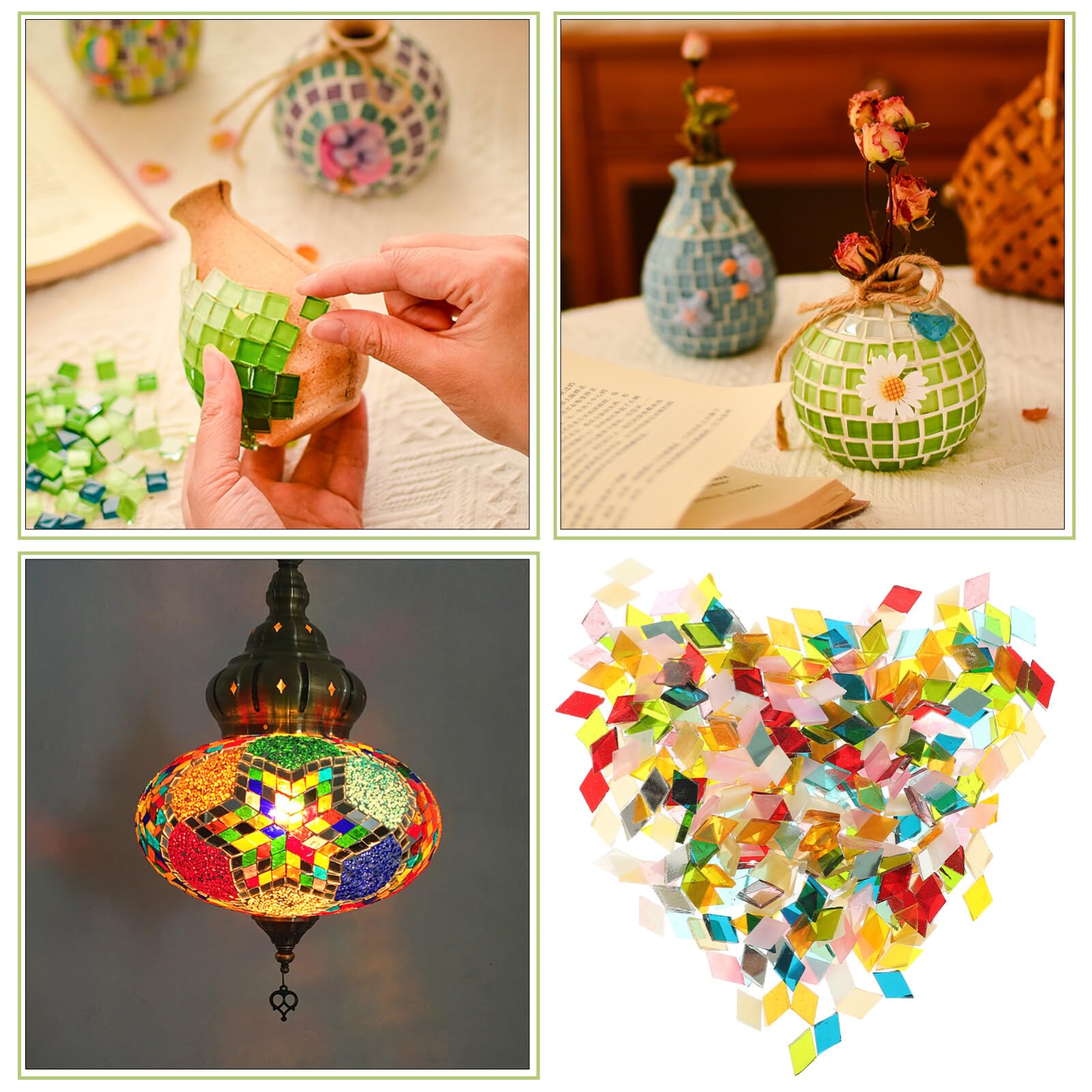 Amazon.co.jp: Abaodam 1 モザイクタイルバルク ガラステーブルが散乱  