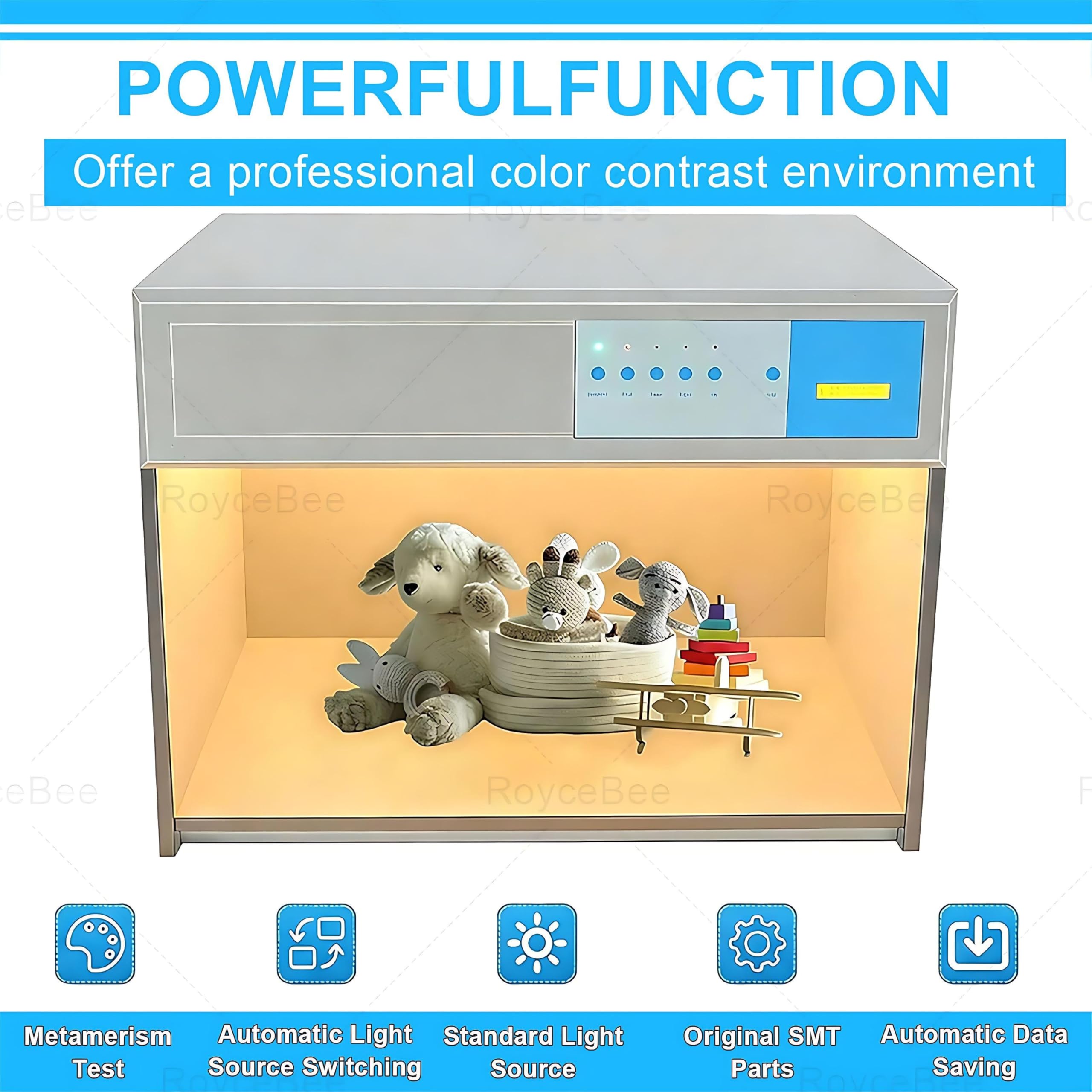 Cabine D'Observation ColoriméTrique Professionnelle avec 6 Sources Lumineuses (D65, Tl84, F/A, UV, Cwf, U30) pour L'Industrie Textile, CéRamique, Cuir, Plasturgie et Impression