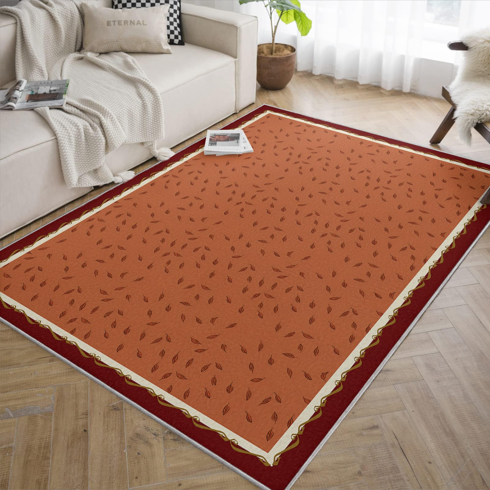 Tapis marron 180x240cm doux créant une ambiance chaleureuse dans votre grand salon