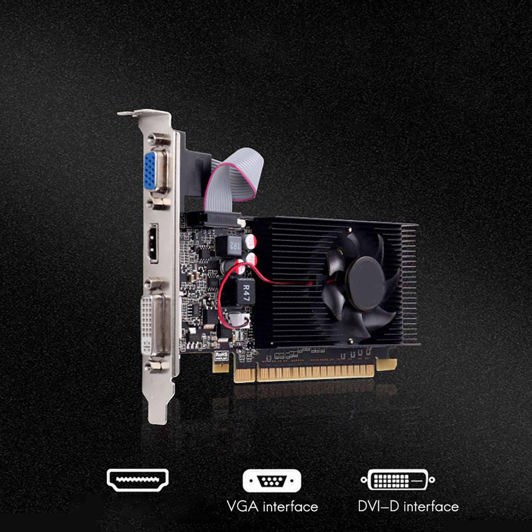 2X GT 610 1G ultraszybka karta graficzna 1 GB 64-bitowa DDR3 810/500 MHz PCI-E 1.1 X16 do komputera stacjonarnego z małą obudową