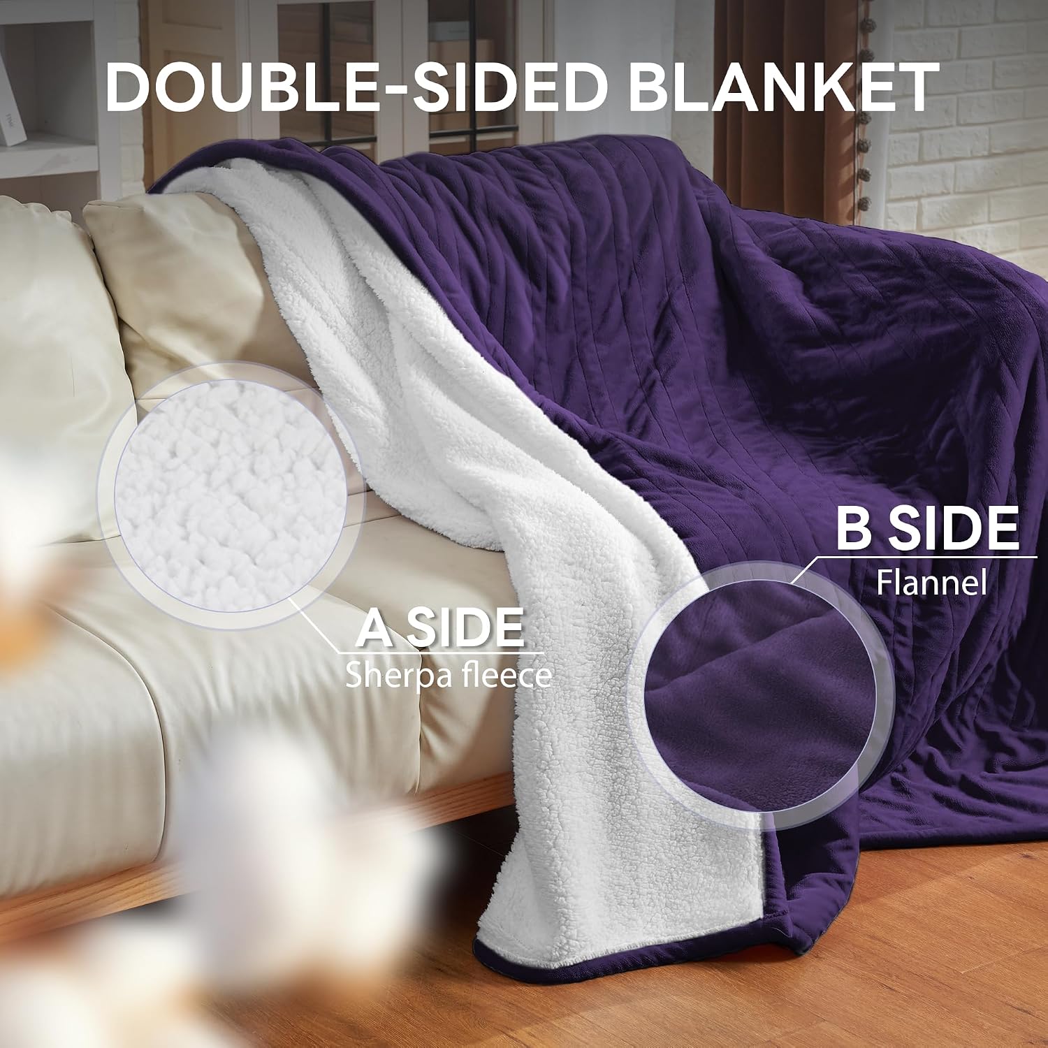 Heated Blanket Electric Blanket Twin Size 62"x84" Fast Heating Electric Blanket with 12 Hours Auto-Off and 6 Heating Settings Overheat Protection Cozy Soft Flannel Heated Throw Blanket ETL Listed
