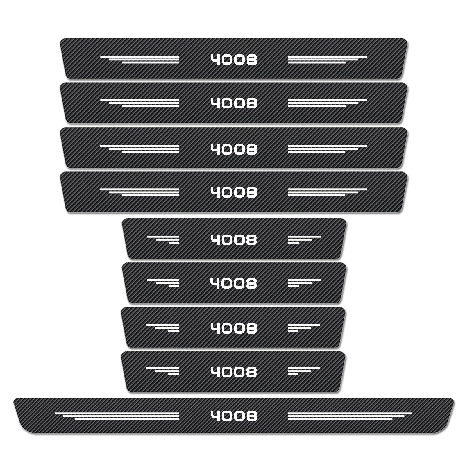 WXH97F 9PCS Car Door Sill Protector for Peugeot 4008 2012-2026