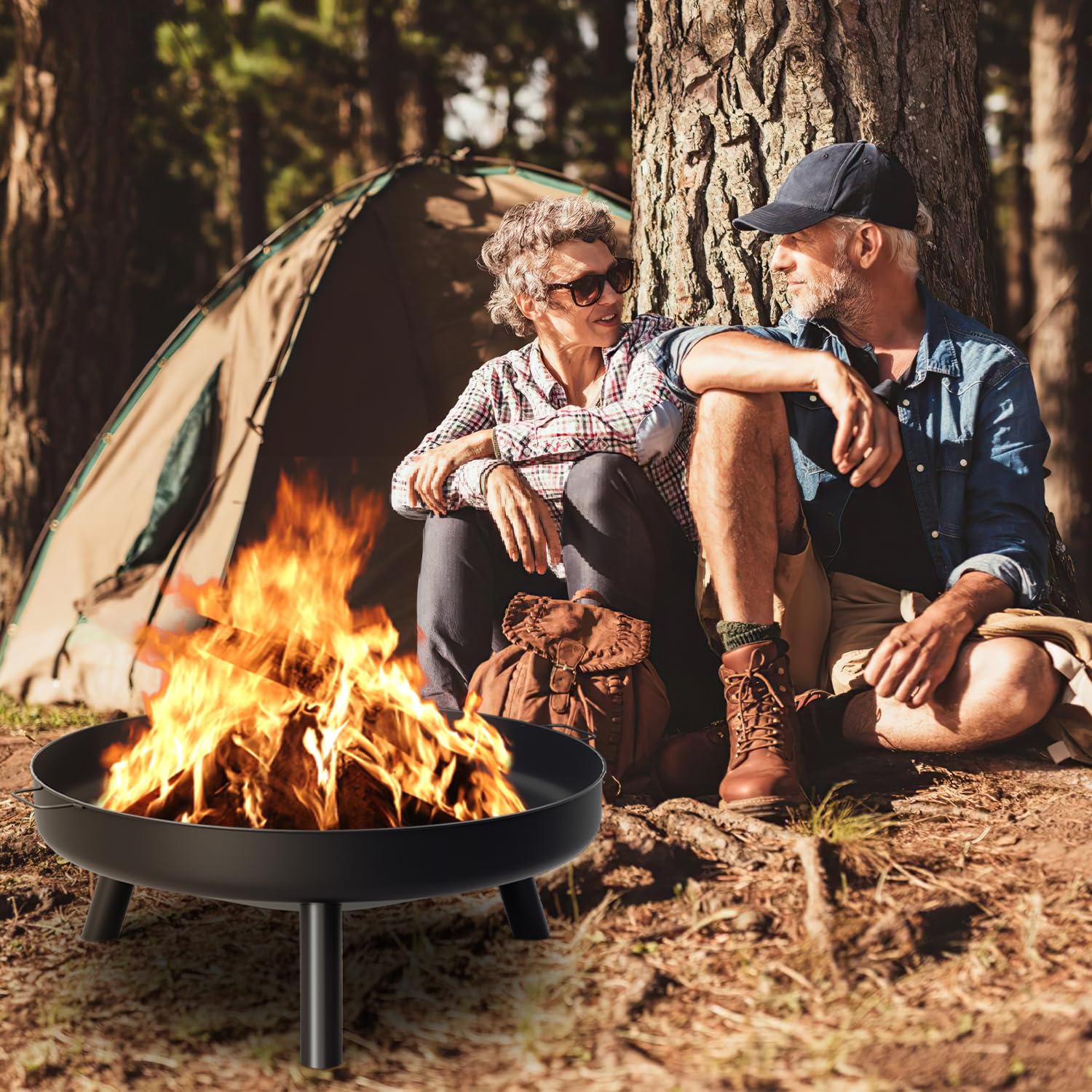 Recipiente para hoguera de 82,5 cm, para el jardín, para exteriores, para camping, fogatas de jardín, hogueras, cubos de fuego y cestas de fuego para el jardín, terraza y balcón