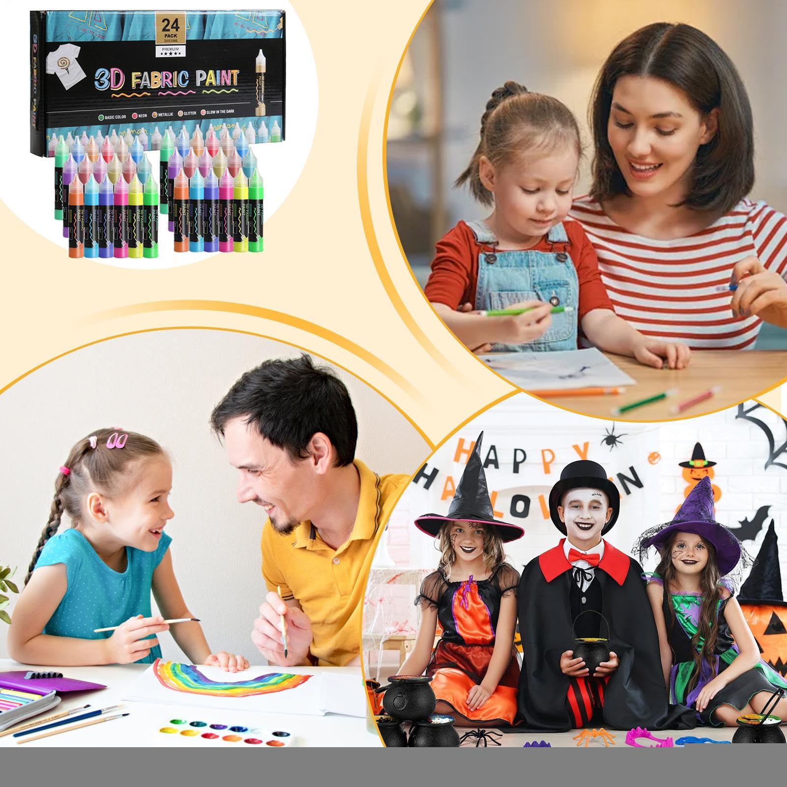 Vernice per abbigliamento, impermeabile, strumento artigianale impermeabile, 24 colori, 30 ml, pittura per legno, tela, cappelli, abbigliamento, bambini e adulti, decorazione in vetro