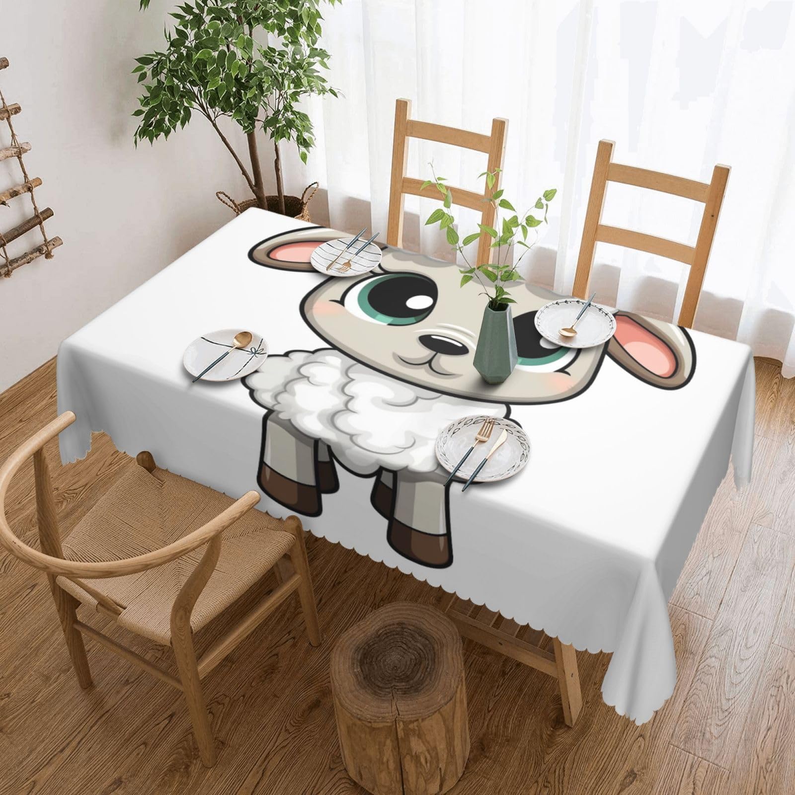 FodPand Lamb Tablecloths for Rectangle Tables 54 x 72 Inch - Reusable Washable Dining Table Clothes - Stain and Wrinkle Resistant Decorative Fabric Table Cover for Wedding Party