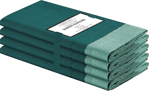 Miniatura 8 de Cotton Clinic Juego de 12 servilletas de tela de punto vainica, 100% algodón, 20 x 20 pulgadas, ultra suaves, absorbentes, calidad de hotel,