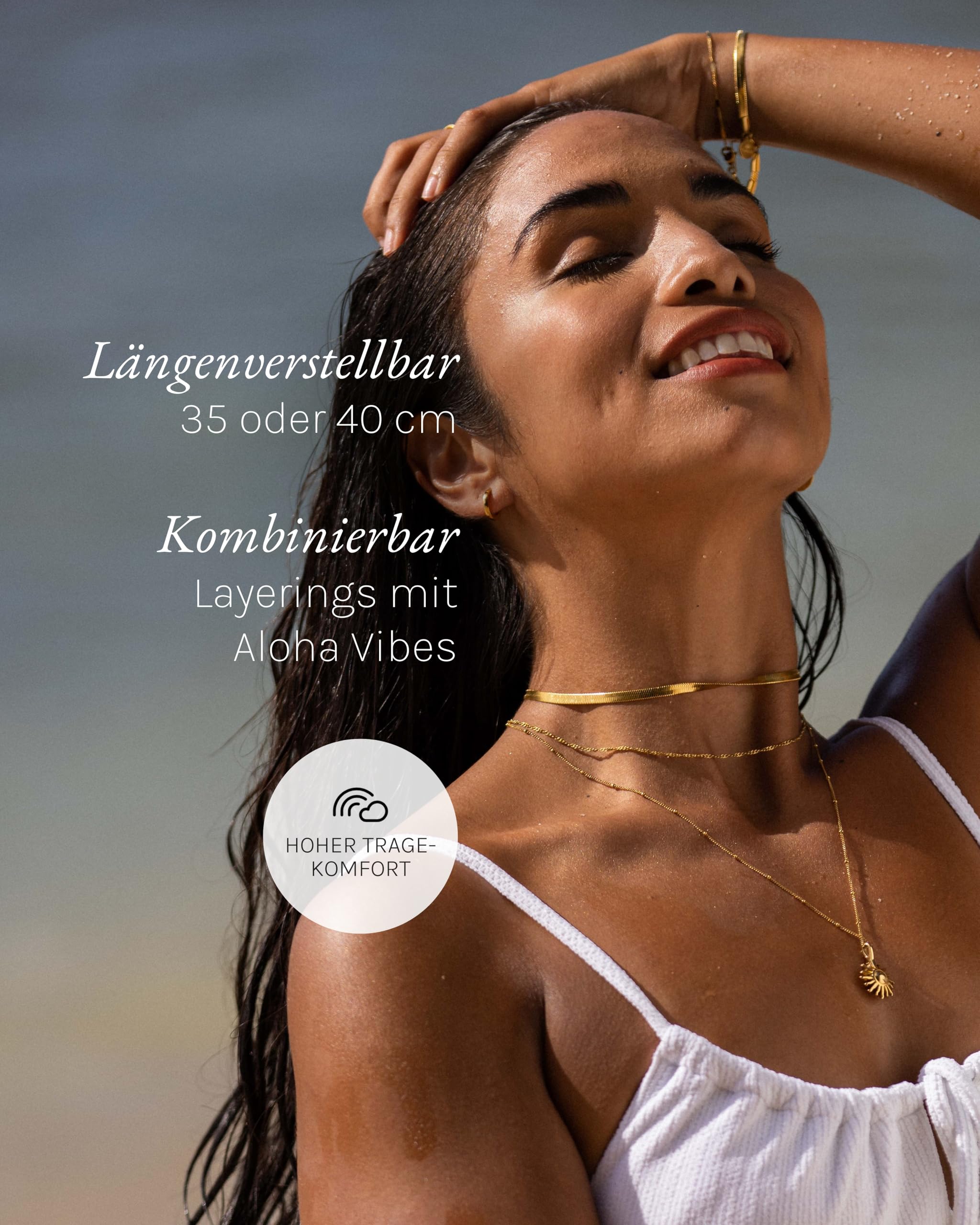 Purelei I'lalo Choker – Elegante Kette aus Edelstahl – Verstellbare Länge 35/40 cm – Schmuck inspiriert von Hawaii – Designed in Germany