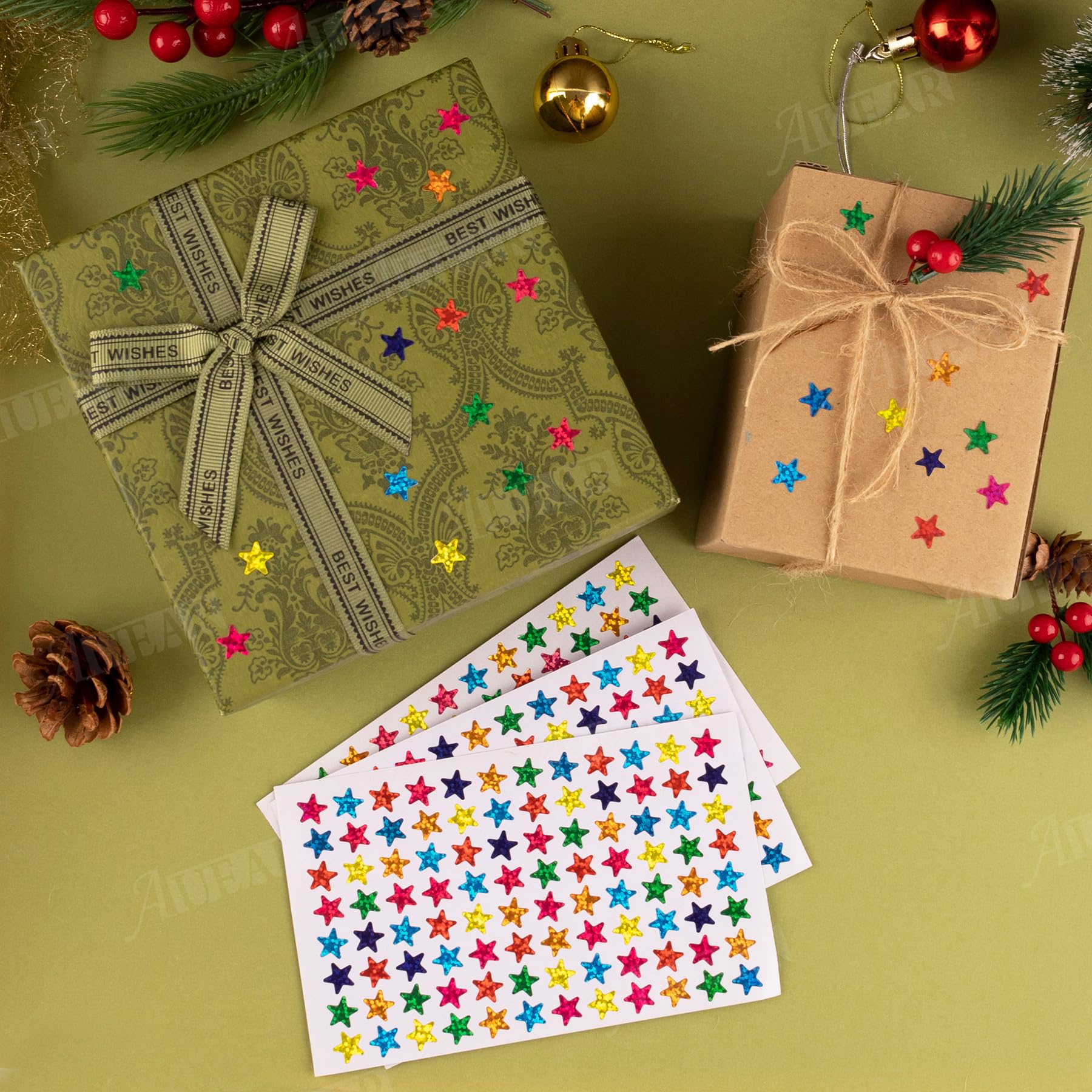 Amazon.com: AUEAR, 960 Pack Laser Shiny Sparkle Star Stickers 1cm