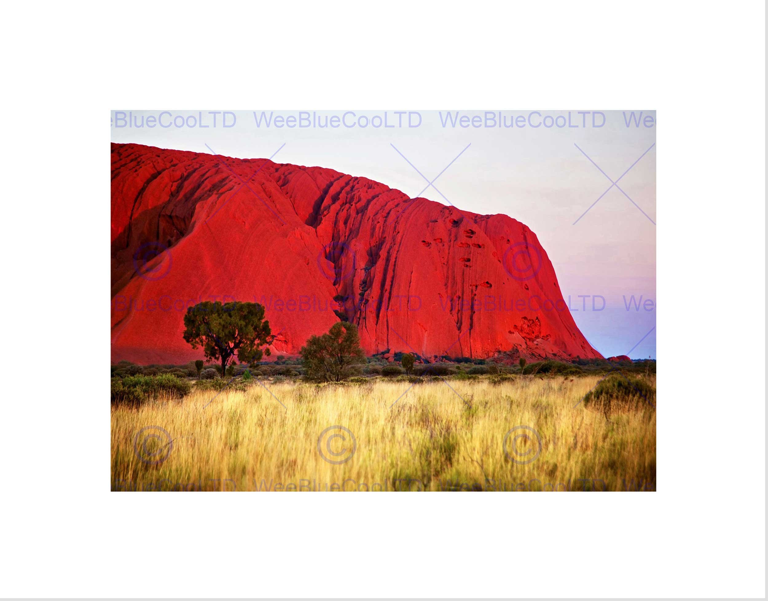 Wee Blue Coo LANDSCAPE ULURU AYERS ROCK AUSTRALIA OUTBACK BLACK FRAMED ART PRINT B12X4776