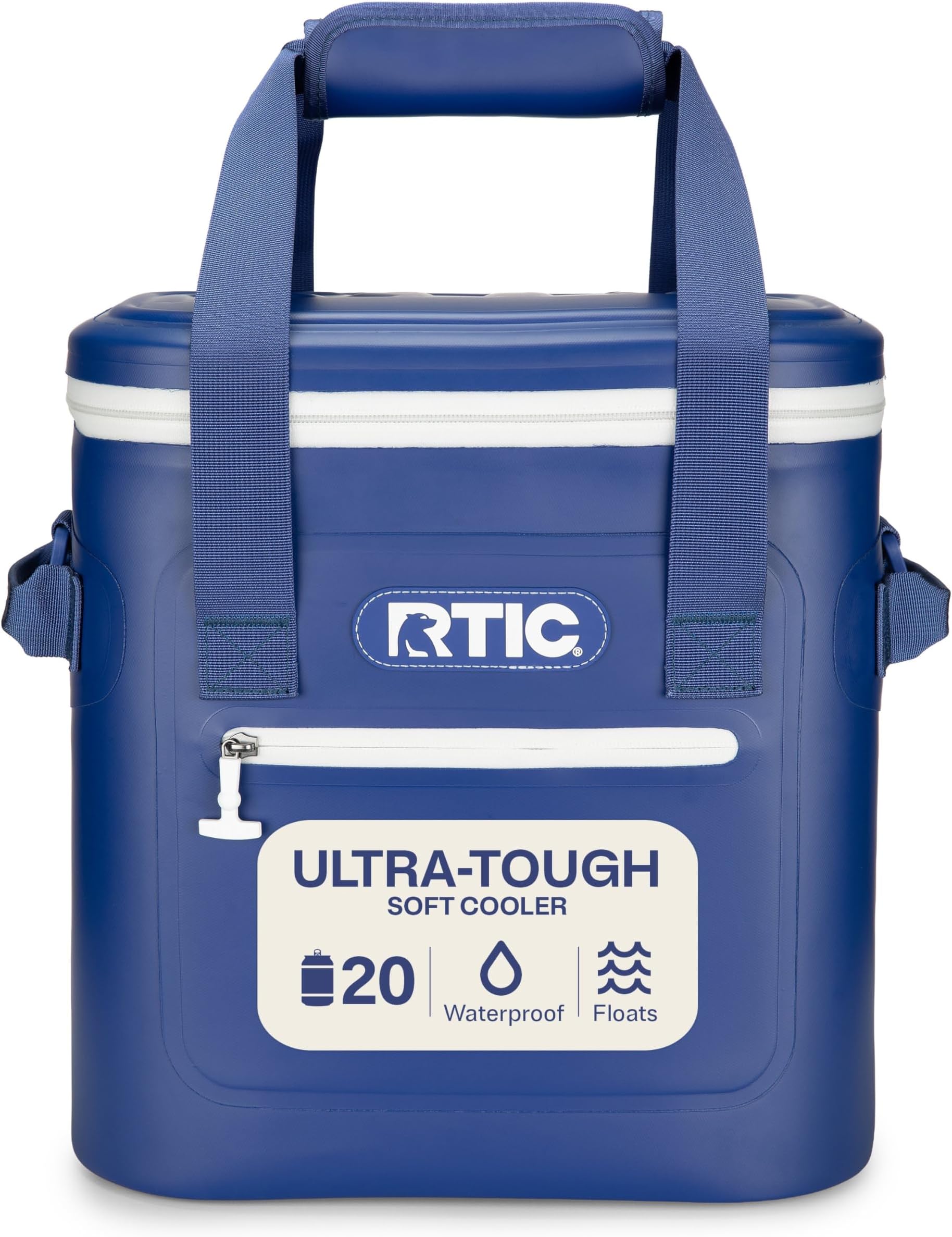 RTIC Ultra-Tough Soft Cooler 20 Can, Insulated Bag Portable Ice Chest Box for Lunch, Beach, Drink, Beverage, Travel, Camping, Picnic, Car, Trips, Floating Cooler Leak-Proof with Zipper, Cobalt