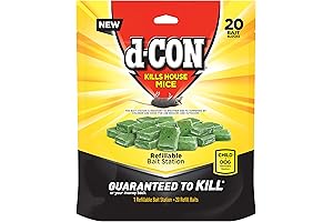 d-CON Refillable Corner Fit Mouse Poison Bait Station, 1 Trap + 20 Bait Refills