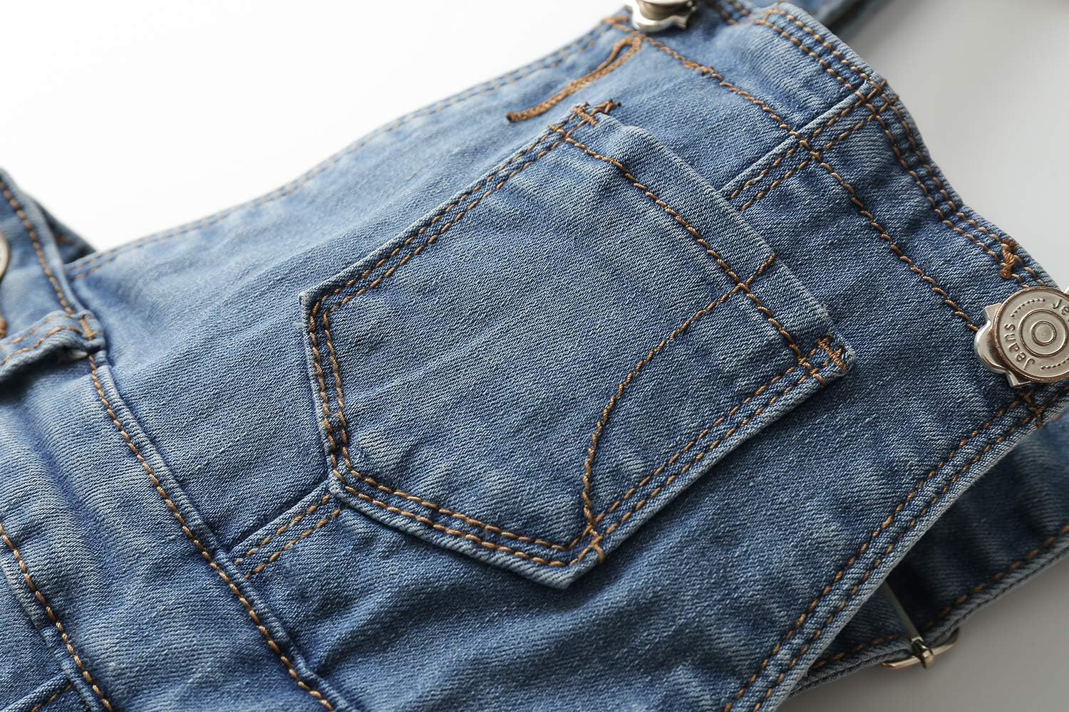 KIDSCOOL SPACE Little Girl Boy Jean Overalls,Toddler Ripped Denim Overall Pants - Image 5