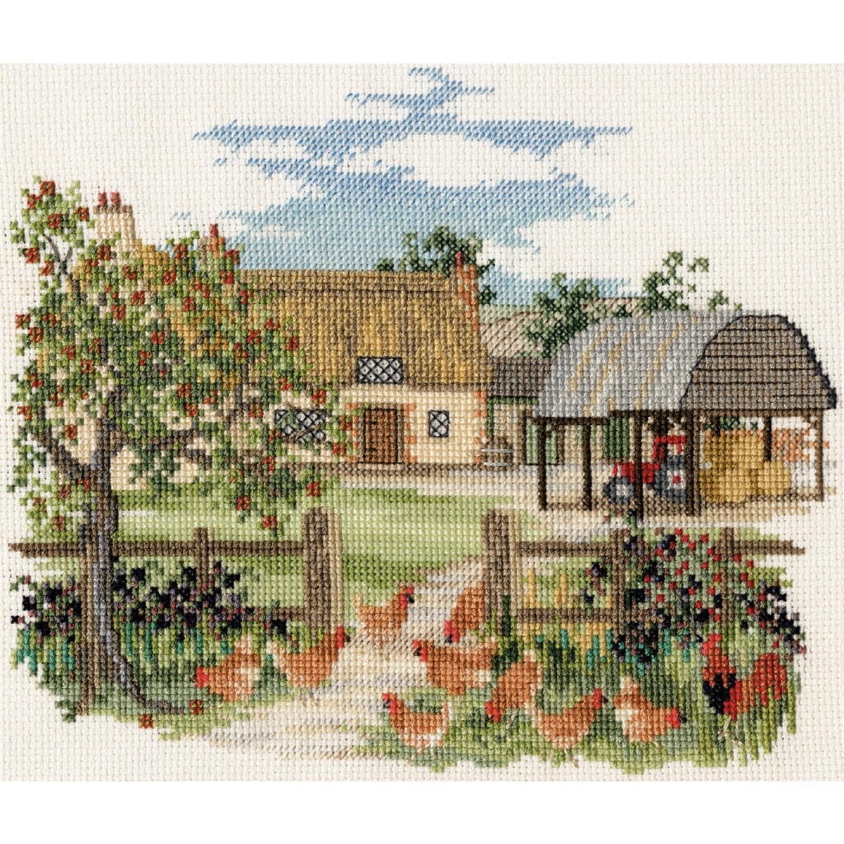Bothy Threads Mehrfarbig Cross Stitch Kit - Countryside - Appletree Farm