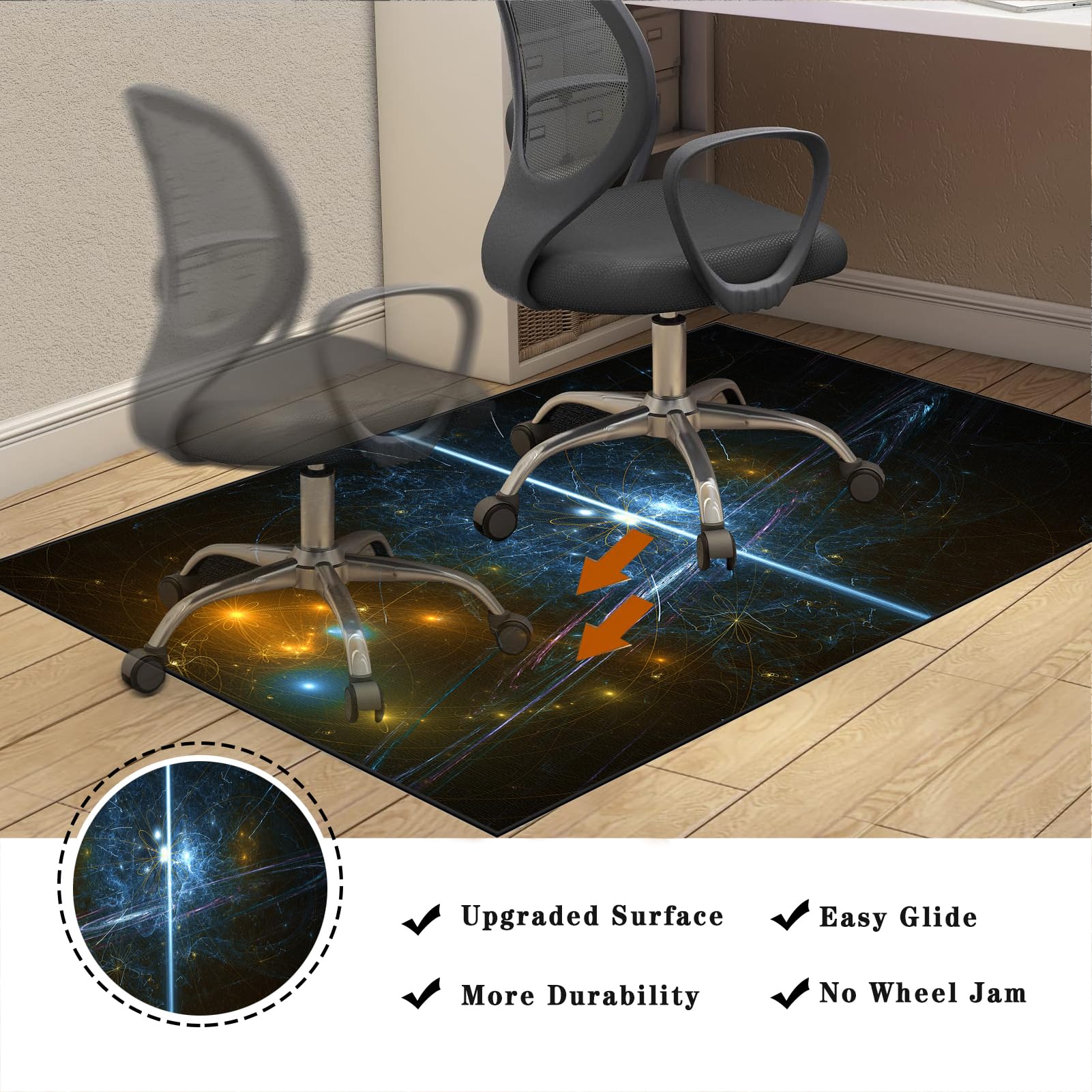 Schreibtischstuhl Unterlage | Gaming Stuhl Unterlage | Bodenschutzmatte für Hartböden | Gaming Teppich | Rutschfeste Teppichschutz Stuhlmatte | Bürostuhlmatte für Zuhause und Büro 150 x 200 cm