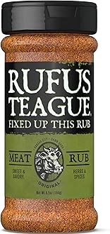 Rufus Teague Meat Rub, Premium Barbecue Seasoning & Dry Rub for Smoking and Grilling, Award-Winning Flavor for Beef, Pork & Chicken, Gluten-Free, 6.5 oz