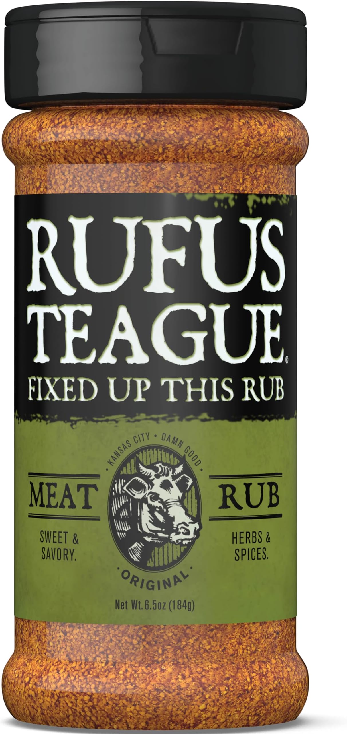 Rufus Teague Meat Rub, Premium Barbecue Seasoning & Dry Rub for Smoking and Grilling, Award-Winning Flavor for Beef, Pork & Chicken, Gluten-Free, 6.5 oz