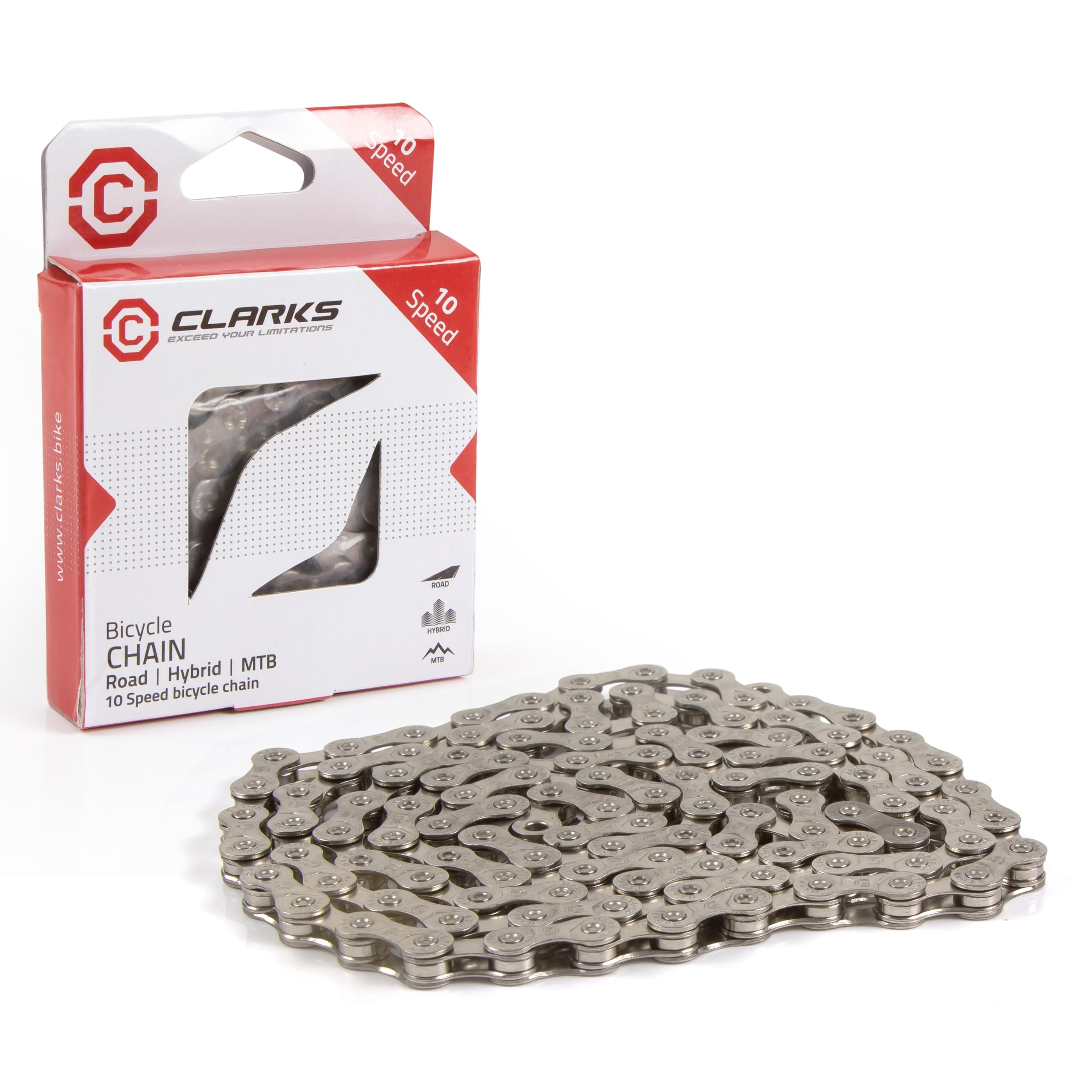 Clarks Cycle Systems Standard Chain, Silver, 10 Speed, Fits All Major Derailleur Systems
