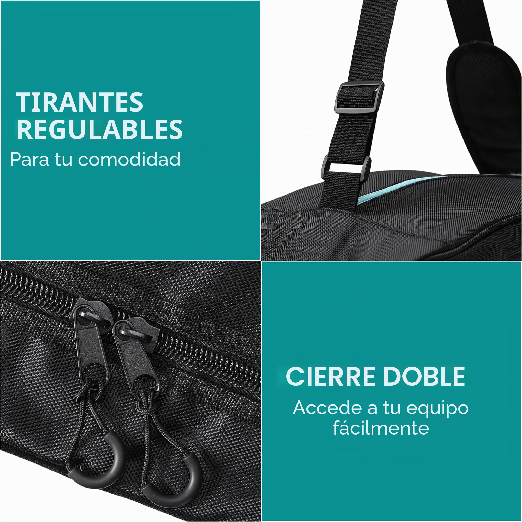 Navaris Bolsa Botas Esqui y Funda esquis - Set de 1x Bolsa para Botas de Esqui y 1x Bolsa esquis 170 cm - Funda con Bolsillo con Cremallera y Correa para el Hombro