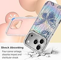 Vista 220 de I-MGAE-IN-AR - Funda diseñada para iPhone 12 y 12 Pro, diseño de mariposa plateada brillante, funda protectora de poliuretano termoplástico, suave