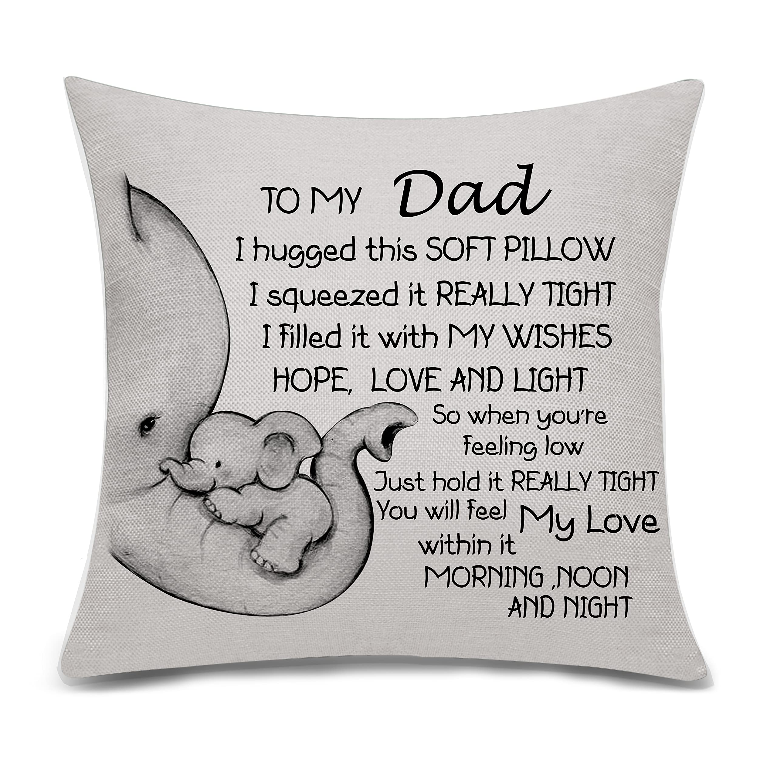 Bacmaxom Dad Gifts From Daughter Son Cushion Cover Throw Pillow Cover For Father Dy Papa Birthday Gifts (Dad)