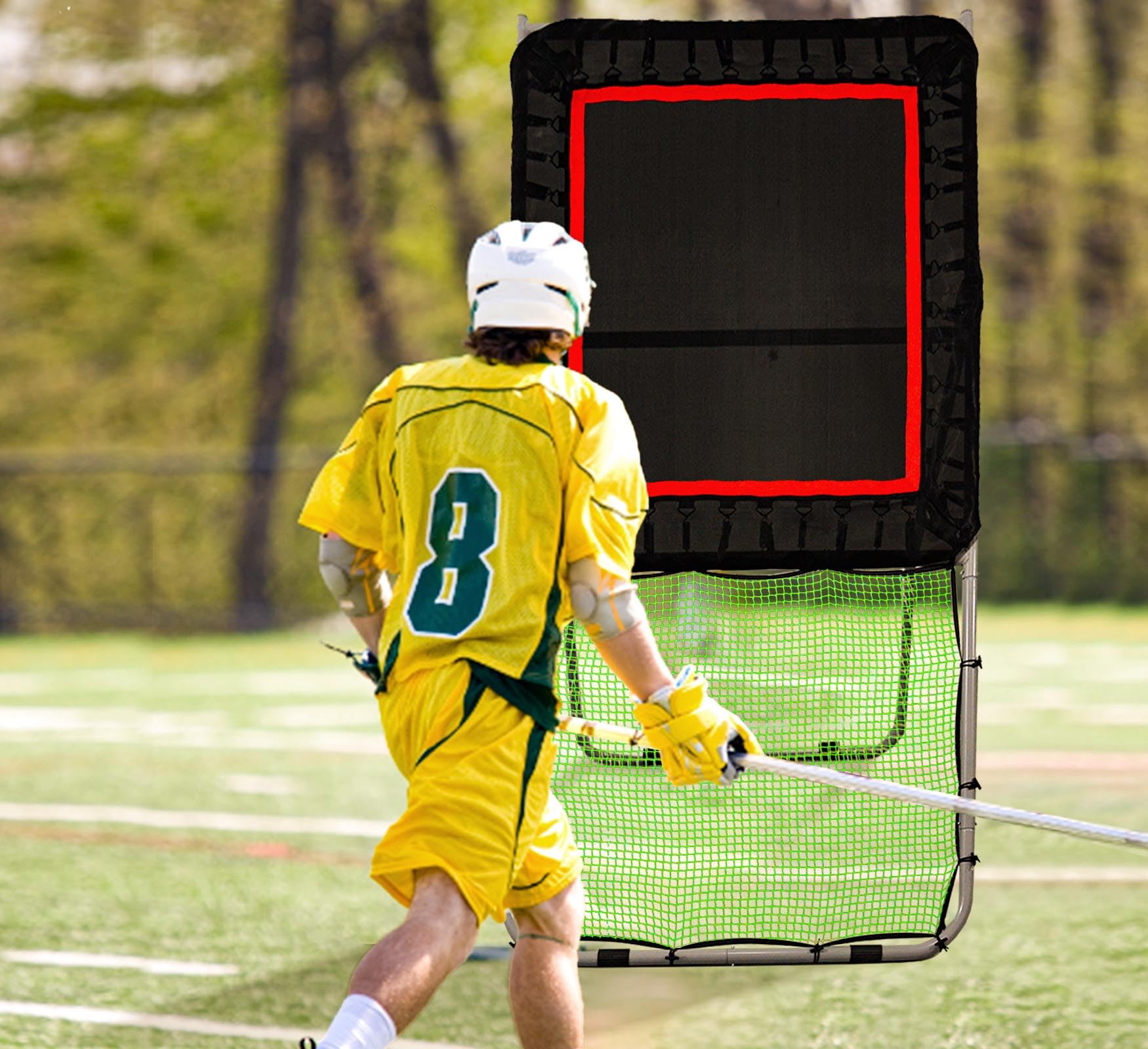 Rebounder do gry w lacrosse na podwórko 4X8FT składany rebounder do gry w lacrosse 3 kąty regulowany wytrzymały rebounder do gry w lacrosse