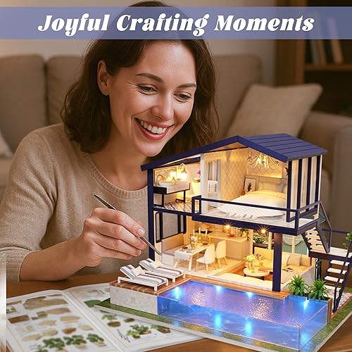 Miniatura 4 de Flever Kit de casa de muñecas en miniatura, manual creativo con muebles para regalo romántico de obras de arte (apartamento Perfect Time)