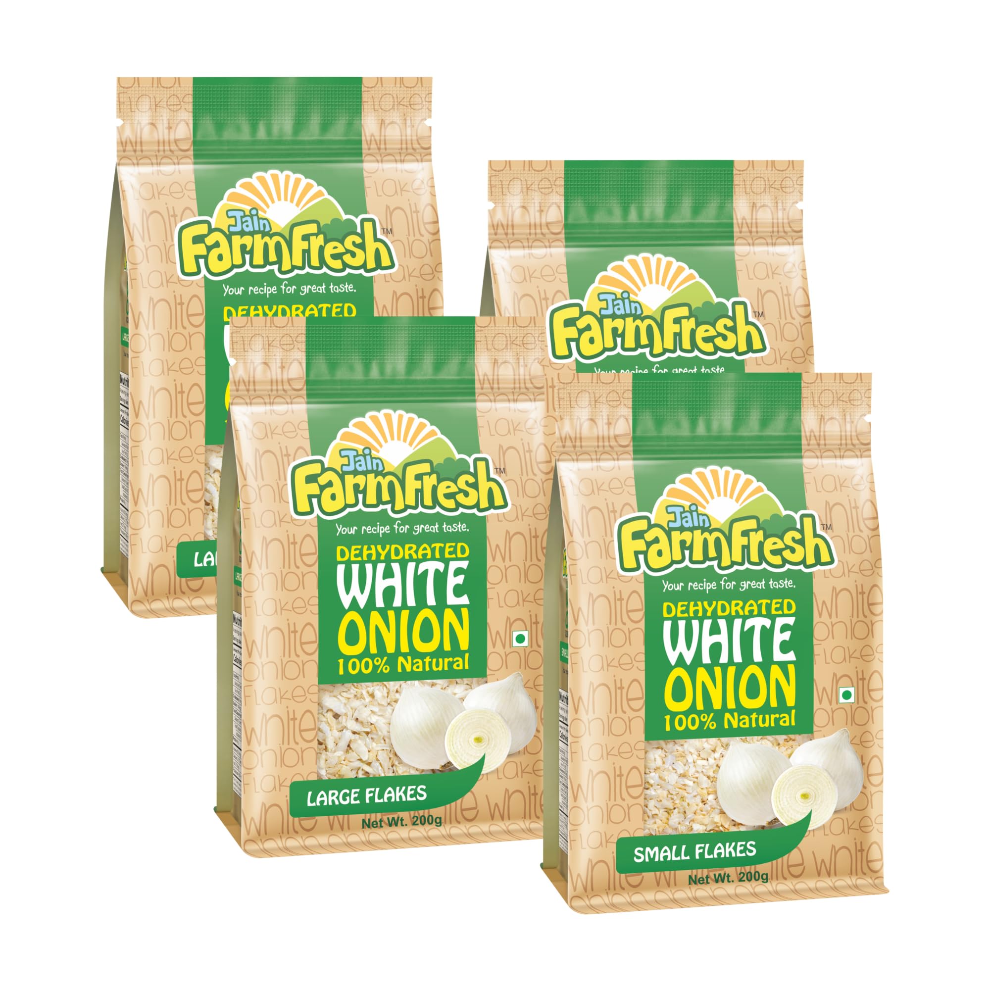 Jain Farm Fresh Dehydrated White Onion -Large Flakes 200g (Pack of 4) 200 g = 1.2 kg of Fresh Raw Onion No Added Preservatives | No Added Color |100% Natural (White Onion)-image-36