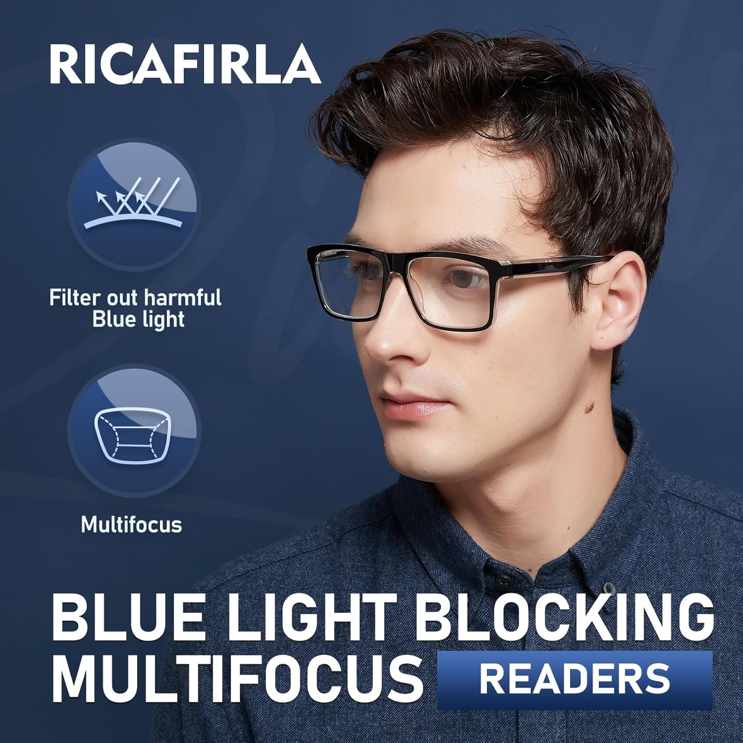 Progressive Multifocal Reading Glasses Men Women Multifocus Transition Readers TR90 Trifocal Blue Light Eyeglasses - Image 7