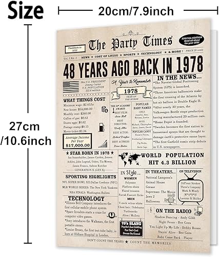 Miniatura 3 de Tarjeta de feliz cumpleaños número 48 para mujeres y hombres, divertida tarjeta de regalo de cumpleaños de 48 años para marido, esposa, él, ella,