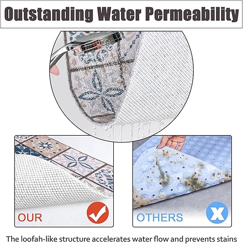 Miniatura 4 de Alfombra de ducha (16 x 39 pulgadas, marrón)