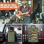 Roll Up Tool Sac-Dons pour les hommes Papa L'épouse, anniversaire de la fête des Pères pour les Hommes, outil lourd Organisateur sac avec 2 Pochettes amovibles pour charpentier mécanicien (vert)