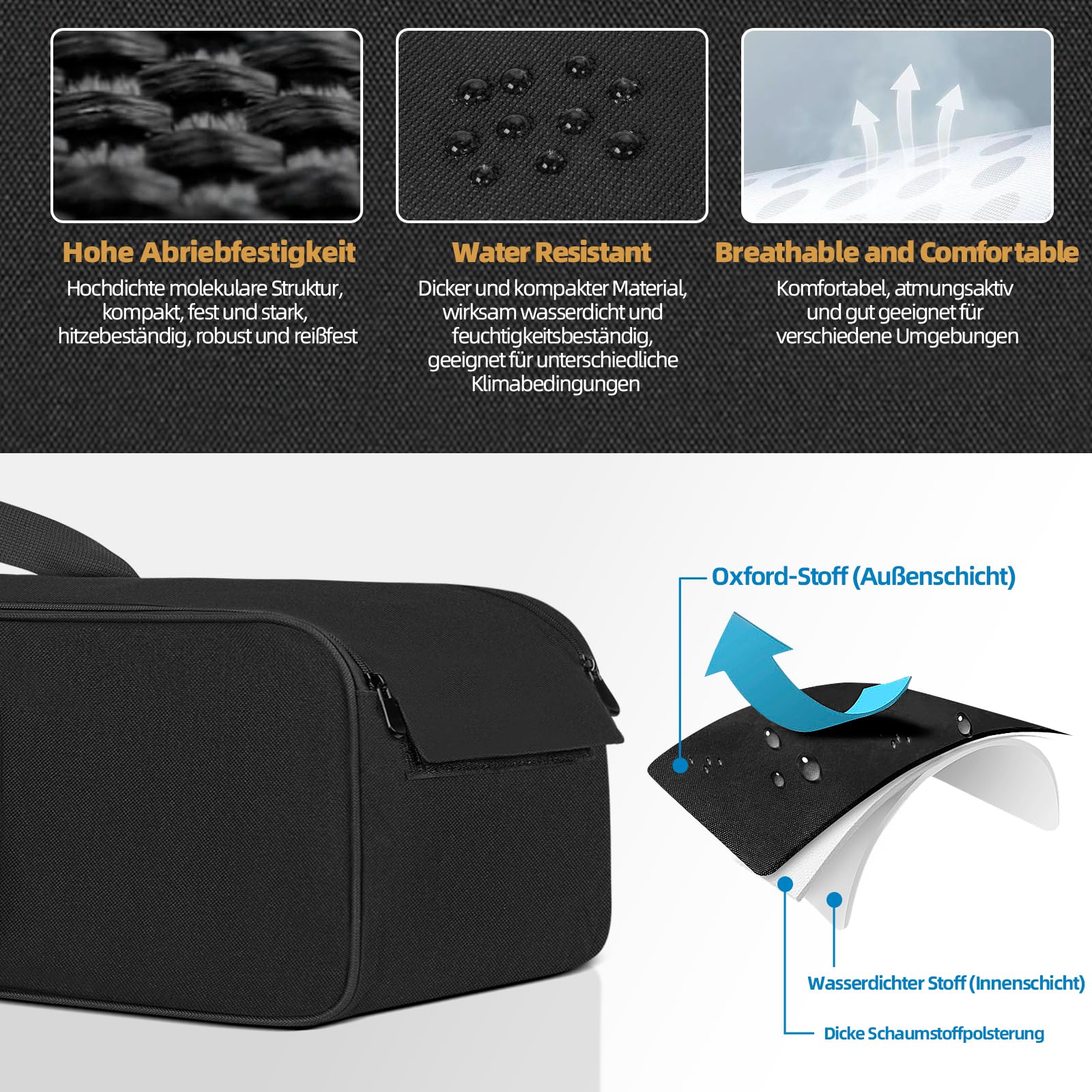 OUUTMEE Borsa portatile per treppiede, con tracolla, per treppiede, treppiede, treppiedi per luce, monopiede e altre attrezzature fotografiche, Nero , 80 x 21 x 21 cm/31,5“ x 8,3” x 8,3“, Borsa per