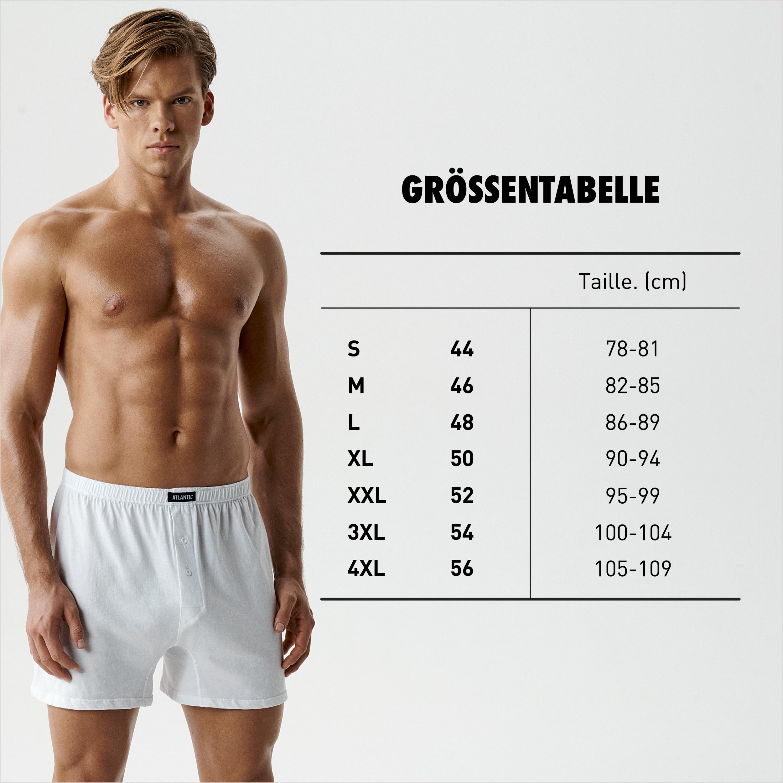 ATLANTIC UNDERWEAR 4er-Pack Herren Boxershorts | Luftige Herren Unterhosen aus weicher, atmungsaktiver Baumwolle, universeller Schnitt, Komfort & volle Bewegungsfreiheit