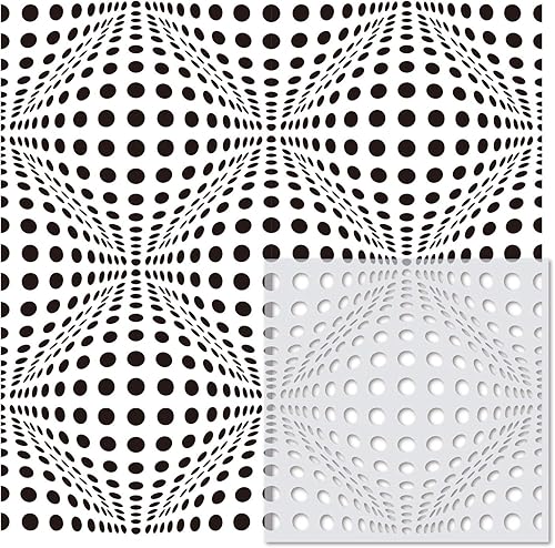 Miniatura 4 de Paquete de 32 plantillas geométricas de 8 x 8 pulgadas, plantillas de pintura de mandala para álbumes de recortes, azulejos de galletas, muebles,