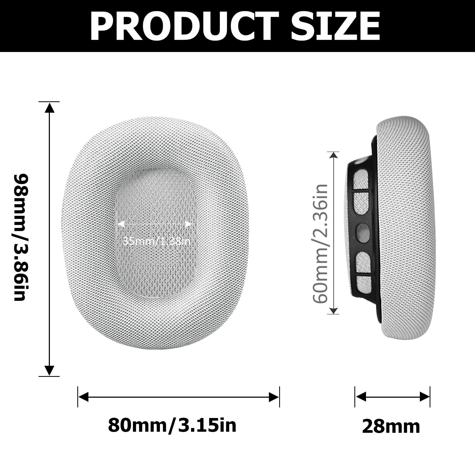 Amazon | umvowuxa 交換用 AirPods Max イヤーパッド 互換品 - 通気性