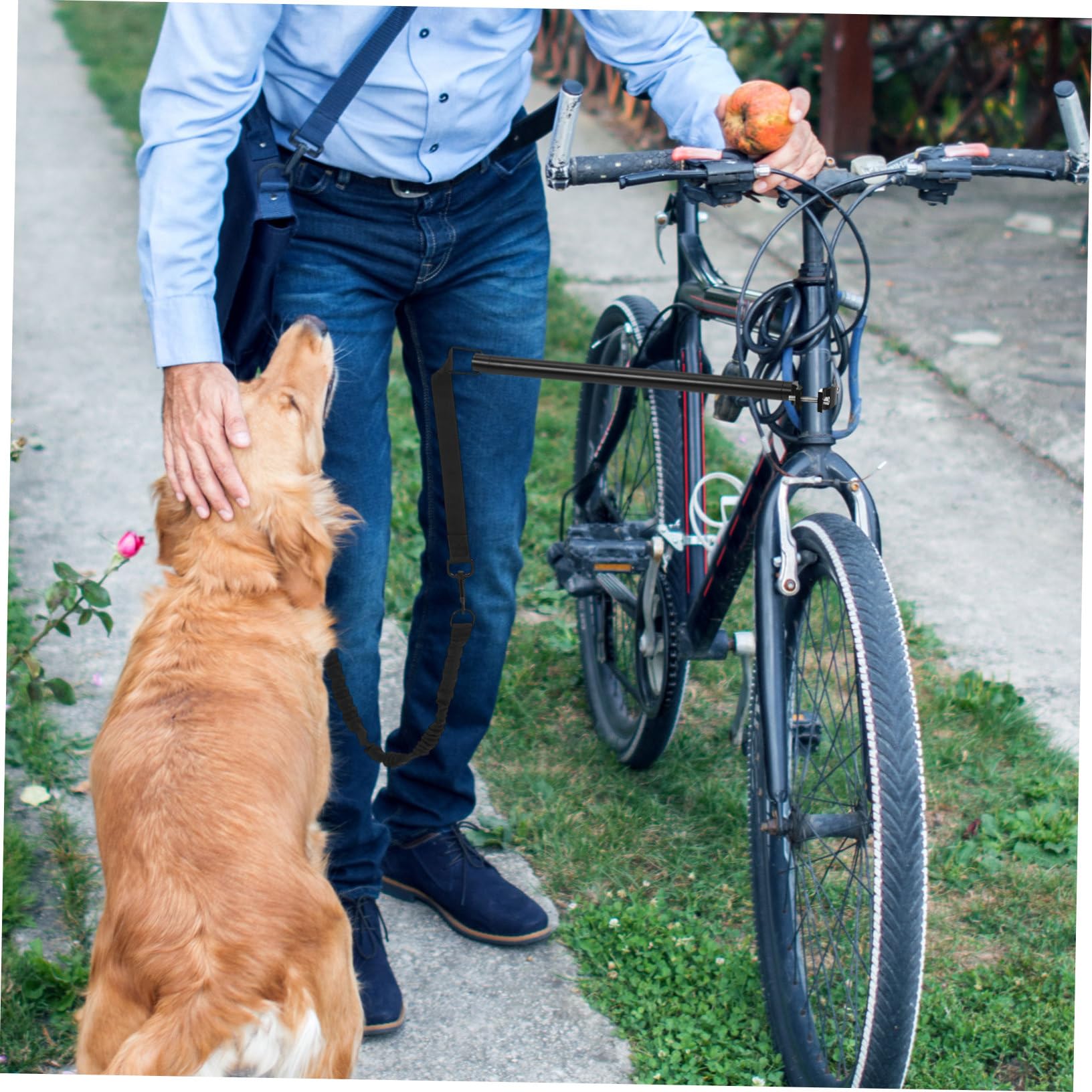 TOYANDONA Guinzaglio per Cani da Bicicletta Regolabile Corda di Trazione Resistente All’usura, Attacco Sicuro per Passeggiate All’aperto Animali Domestici