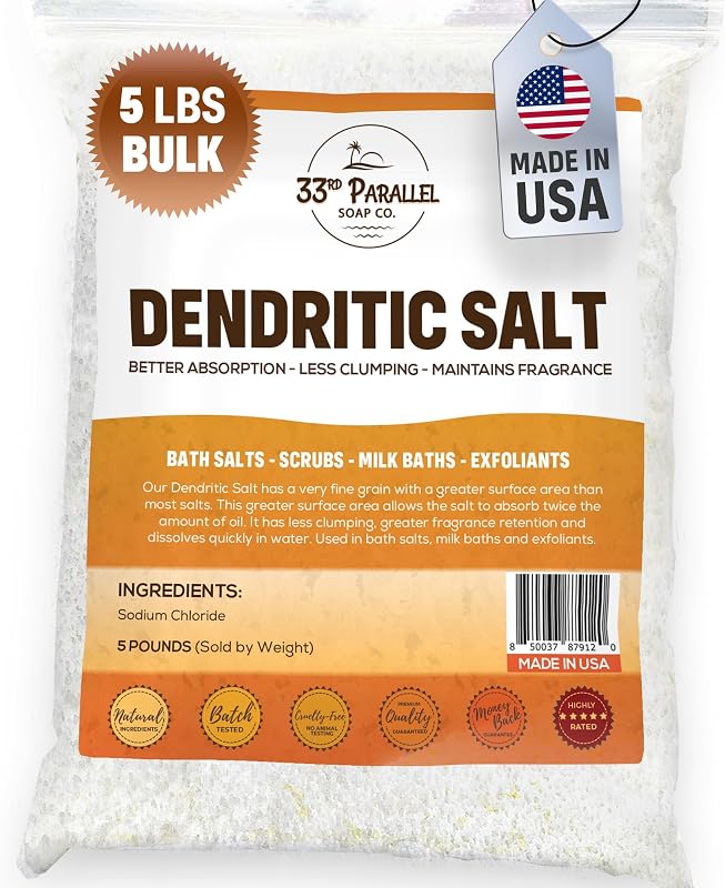 Sal dendrítica de grão fino 33RD PARALLEL SOAP CO, 2,27 kg, embalagem reutilizável