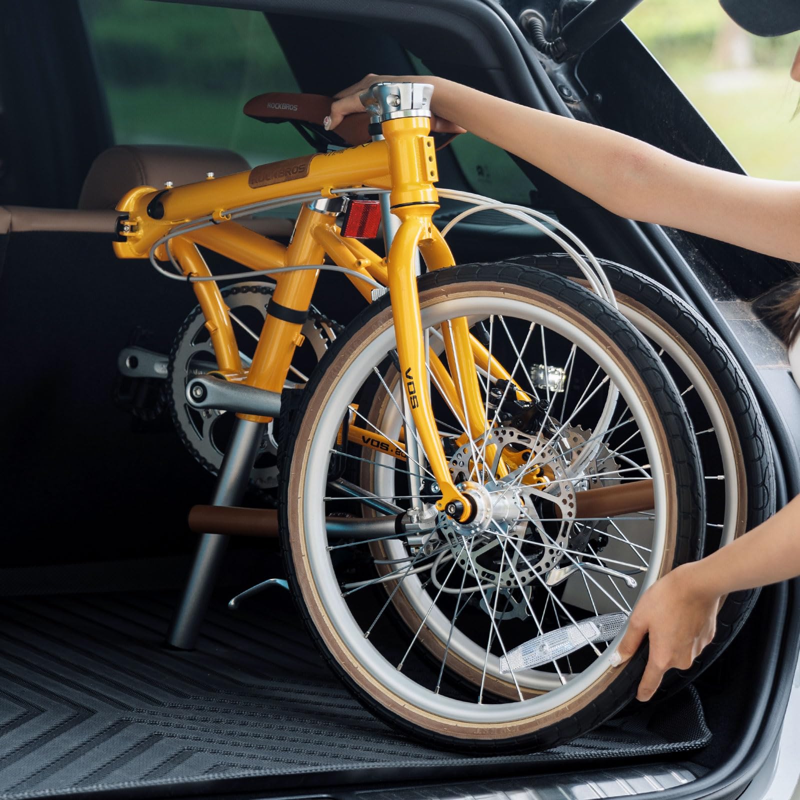 ROCKBROS VDS Bicicletta Pieghevole da 20 Pollici, Acciaio al Cromo-Molibdeno Leggero, Cambio Altus 8V, Freni a Disco, 12kg, per Adulti e Adolescenti, Pendolari & Outdoor