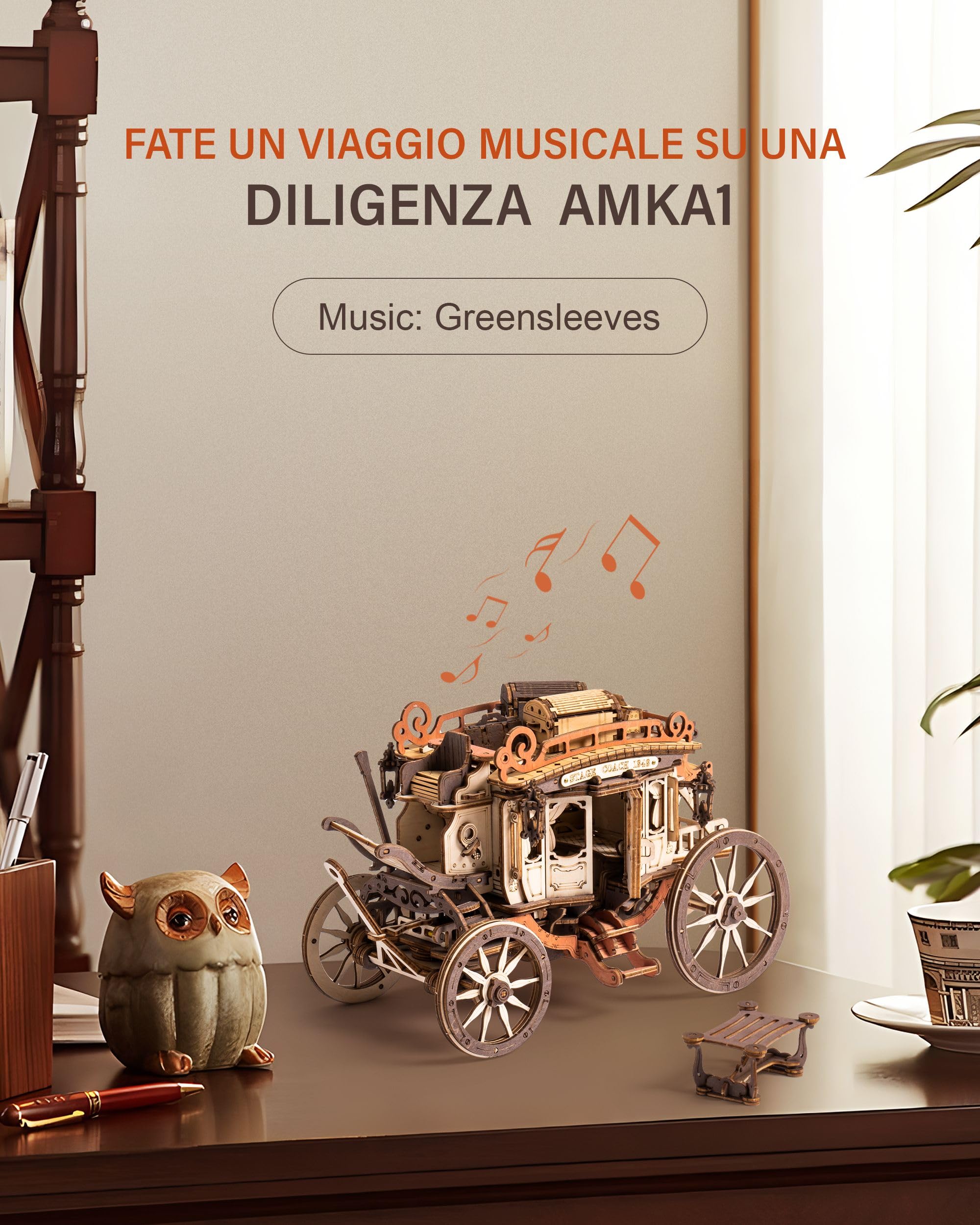ROBOTIME Puzzle 3D Legno Carillon, Modellismo da Costruire Adulti, Regali per Adolescenti