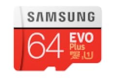 Samsung EVO Plus 64GB microSDXC UHS-I U3 100MB/s Full HD & 4K UHD Memory Card with Adapter (MB-MC64HA)