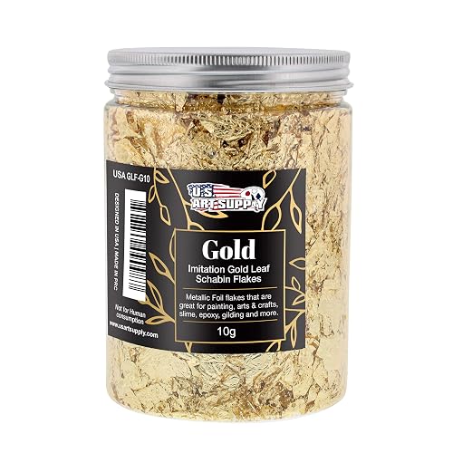Metallic Foil Schabin Gilding Flakes, Imitation Gold 10 Gram Bottle
