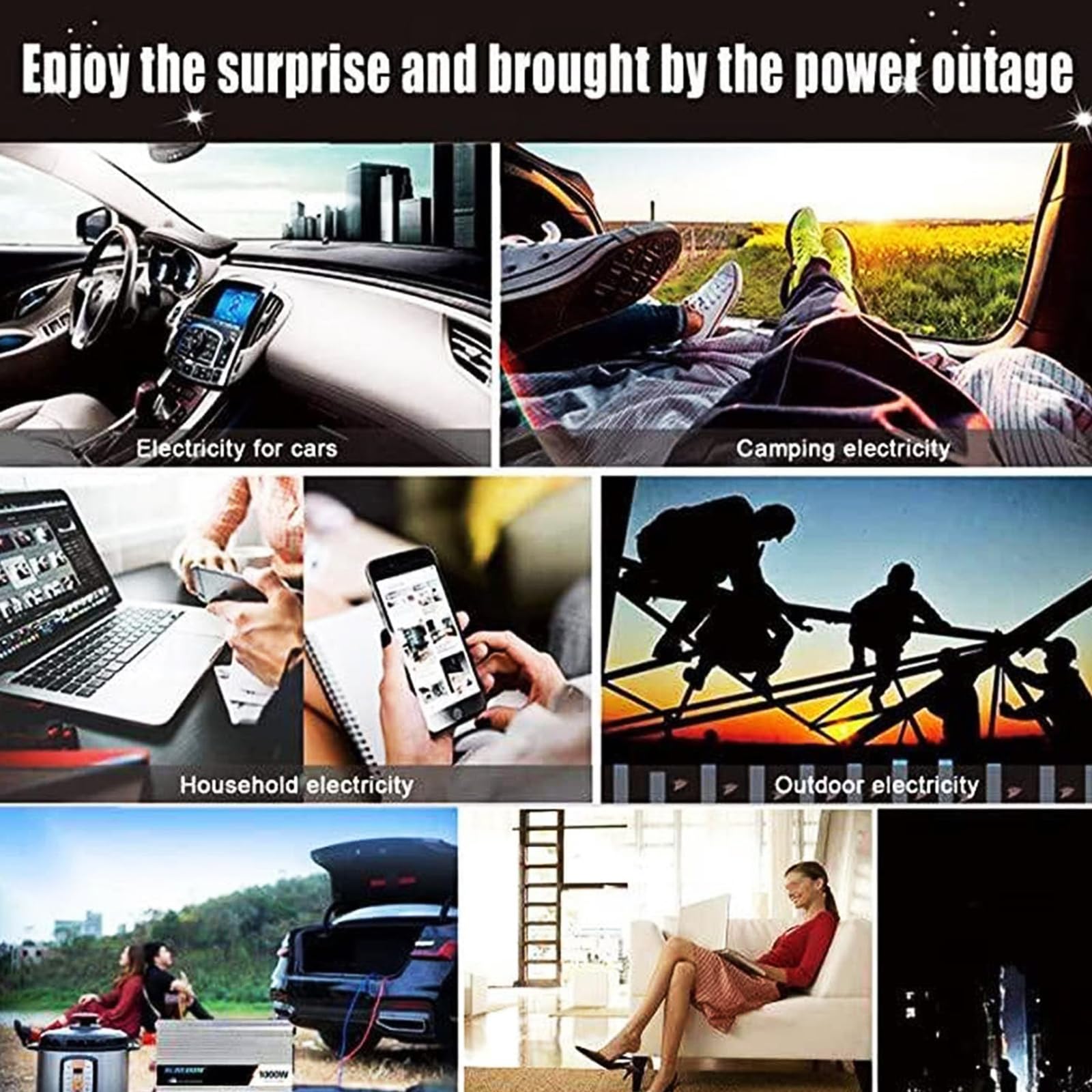 2000Watt Czysta Fala Sinusoidalna Inwerter Faz Rozdzielonych Konwerter Zasilania 72V DC do 110V/230V AC Inwerter Samochodowy Szczyt 4000W Do Sprzętów Domowych, Kamperów RV,60V to 110V
