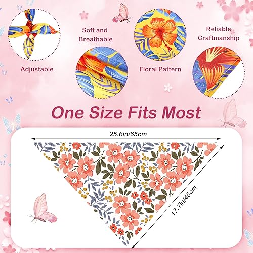 Miniatura 4 de Sweetude 50 unidades de 100 bandanas cálidas florales para perro, para invierno, otoño, flores, triangular, bufanda para cachorros, disfraz