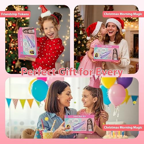 Miniatura 6 de Kit de estampador de gemas para el cabello, joyas brillantes para el cabello para niñas, accesorios para el cabello con diamantes brillantes