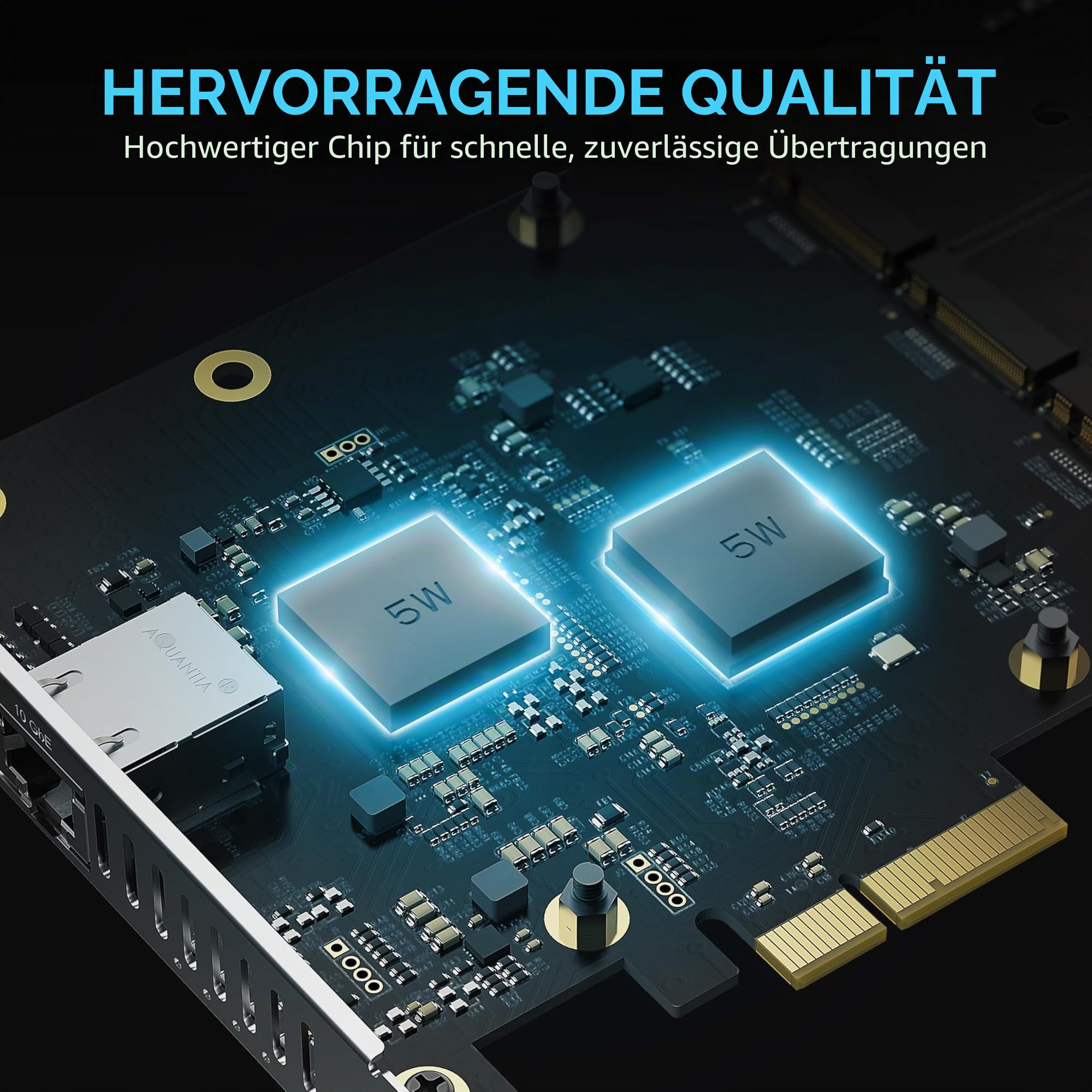 SABRENT PCIe 3.0 x4 m.2 Adapter Karte mit 10GbE, 3× NVMe SSD Slots, Aluminium-Kühlkörper, unterstützt 2230/2242/2260/2280, Keine Bifurkation, kompatibel mit NAS/Server/PC (EC-PM2L)