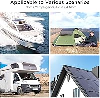 Vista 2 de 200W Flexible Solar Panel Kit (2x100W), All-Black Stealth Edition, High-Performance ETFE Monocrystalline Modules, 12V/24V System for RV, Motorhome