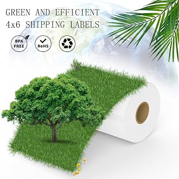 4x6 (10 Rolls) BESTIKER Direct Thermal Shipping Labels Compatible with 4XL Label Writer 1744907, 1755120, Perforated Postage Label Paper for Thermal Printer, 220 Labels/Roll